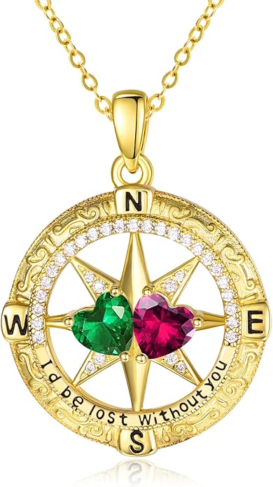 Valentine's Day Gifts for Wife 925 Sterling Silver Double Birthstone Pendant Necklaces I Love You for Always and Forever Necklace Anniversary Birthday Gifts for Wife Girlfriend Mom Her