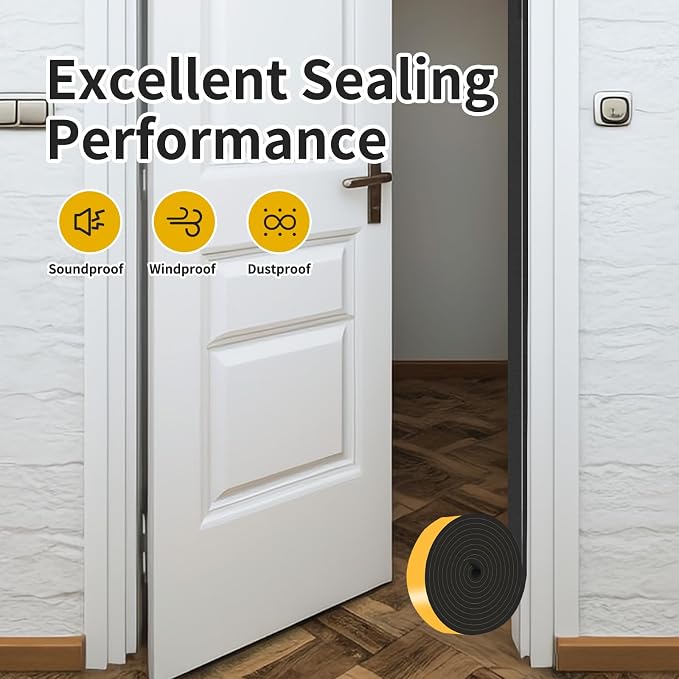 Weather Stripping Tape for Door, High Density CR, 1 in x 1 in x 13Ft | Weather - Image 7