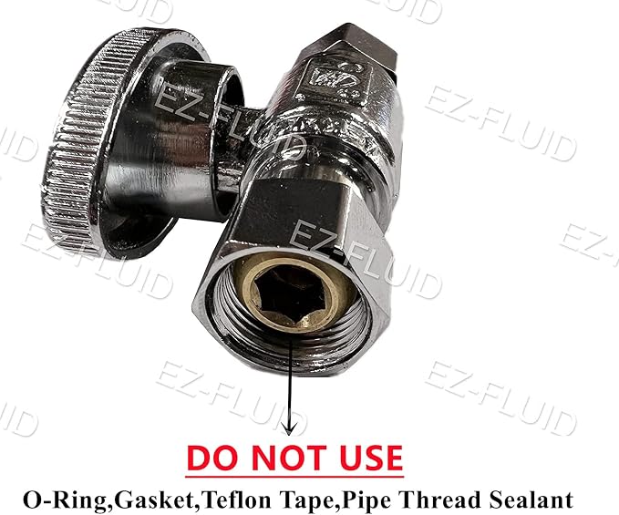 EZ-Fluid Plumbing Straight Angle Stop Valve 3/8-Inch O.D Female Compression x - Image 2