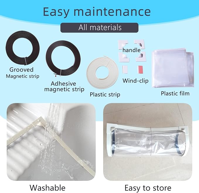 DIY Magnetic Window Insulation Kit 59"x61" Indoor Clear Film - Image 6