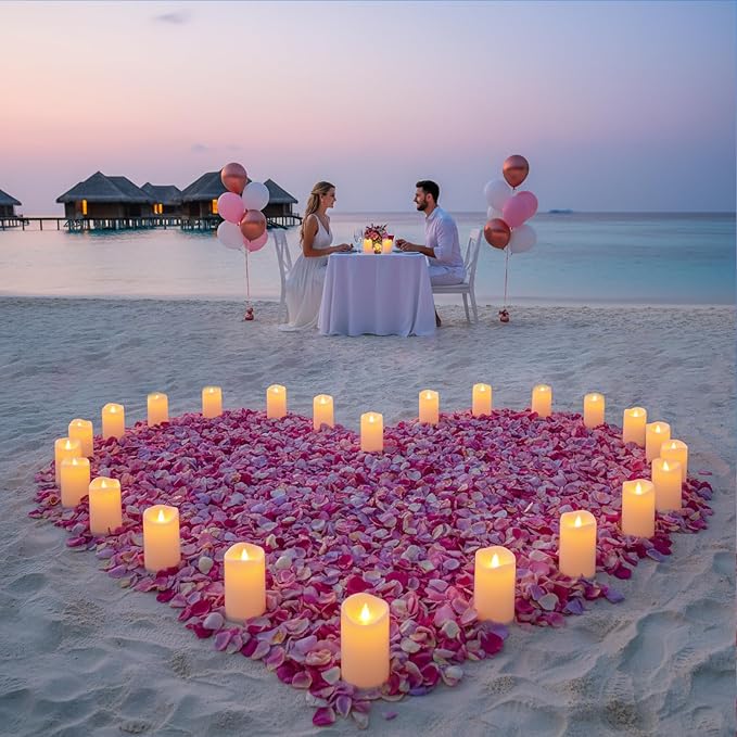 Artmarry Flameless Candles Outdoor Indoor Pillars Battery Operated Flickering - Image 2