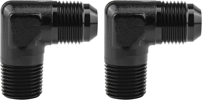 EVIL ENERGY 10AN to 1/2" NPT Male 90 Degree Fitting Adapter Aluminum 2PCS by EVILENERGY