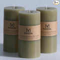 MOZEAL 3" x 6" Hand-Poured Unscented Candle, Dripless Pillar Candle Set of 3 by MOZEAL