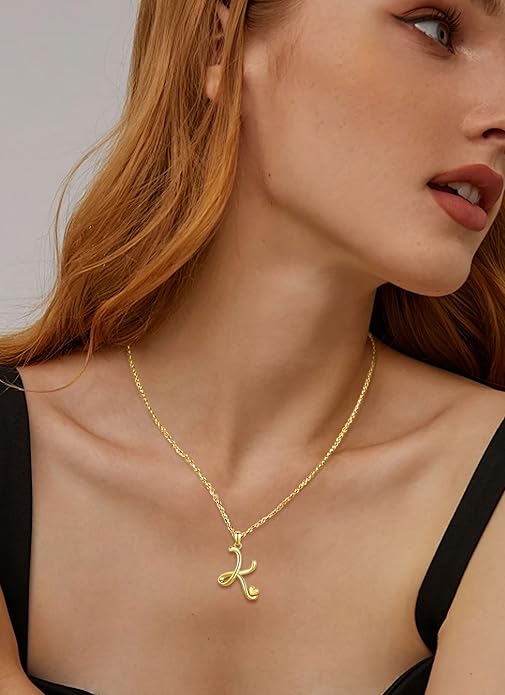 CELESTIA 925 Sterling Silver Initial Necklaces 26 Letter with Rose Gold Heart - 18 Inch Chain