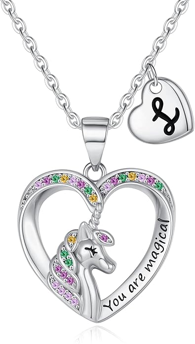 Unicorn Necklace for Girls Gifts for Girls Little Girl Jewelry Birthday Gift for Girl Daughter Granddaughter Niece-No tarnish, No reactions for sensitive skin Hypoallergenic
