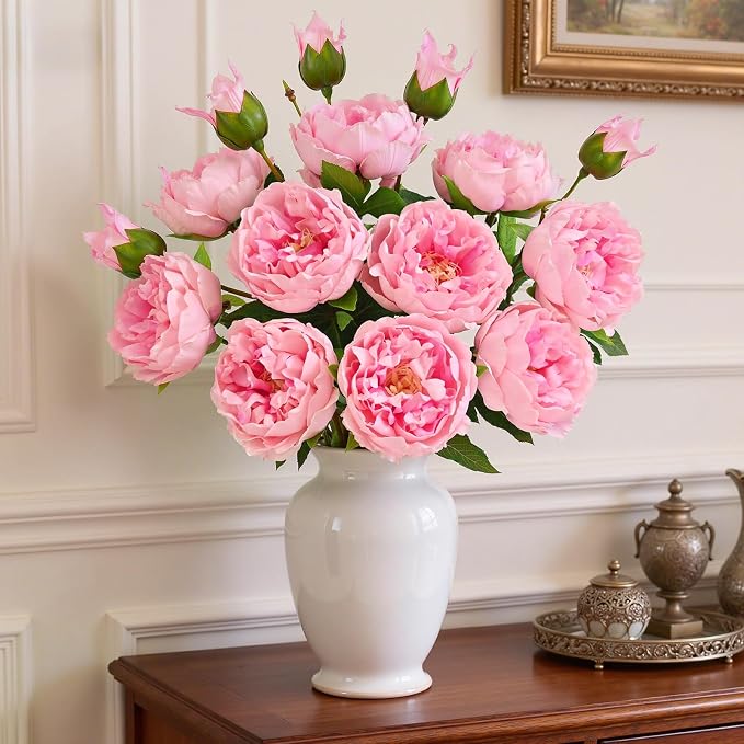 3PCS 22in Peonies Artificial Flowers, Real Touch Latex Fake Peonies | Lifelike - Image 2