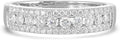 Diamond Delight 1/2 Carat Real Natural Diamond Band Ring for Women - 14k White Gold Wedding Band for Her - Pave Set Multi Row (H, VS1, 0.50 cttw) - Anniversary Ring Size 5 to 8