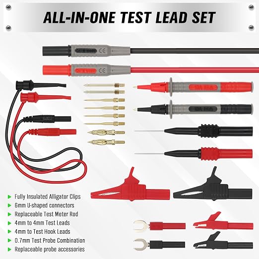 SWANLAKE 27-Piece Multimeter Test Leads Set, CAT.III 1000V / CAT.IV 600V - Image 8