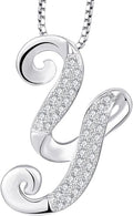 STARCHENIE Initial Necklace for Women 925 Sterling Silver Letter A-Z Pendant 26 Alphabet Jewelry
