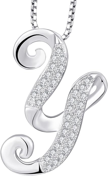 STARCHENIE Initial Necklace for Women 925 Sterling Silver Letter A-Z Pendant 26 Alphabet Jewelry