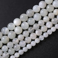 4MM 88PCS Natural White Moonstone Gemstone AAA Grade Crystal Spacer Loose Beads for Jewelry Making DIY Bracelet 15 Inches 1 Strand