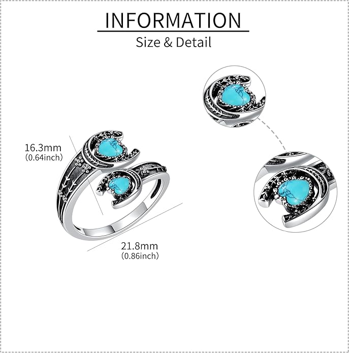 MONGAS Spoon Rings for Women Sterling Silver Horseshoe Witches Knot Filigree Open Adjustable Thumb Rings Horseshoe Witches Knot Filigree Jewelry Gifts for Women