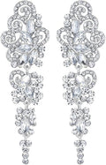 mecresh Marquise Crystal Bridal Chandelier Dangle Drop Earrings Ladies Gifts in Silver/Gold Tone