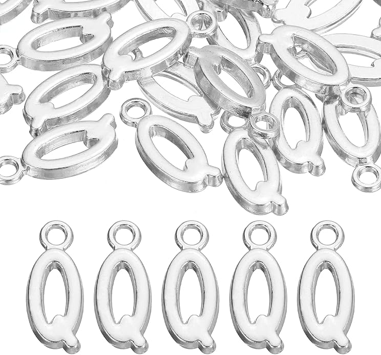 uxcell Letter Charm, Alloy Letter Initial Alphabet Charm for DIY Crafts Jewelry Making Bracelet Earrings Necklace