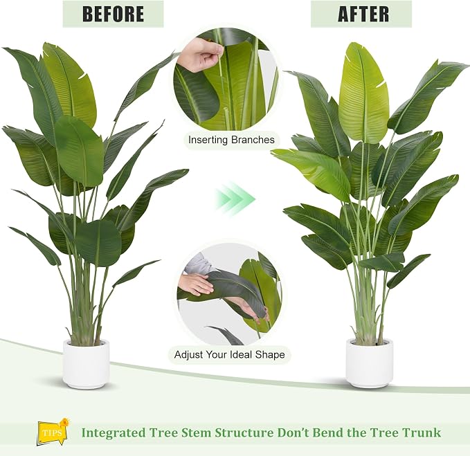 Artificial Bird of Paradise Plant 6.5Ft Tall Fake Tropical Palm Tree Large Fake - Image 6