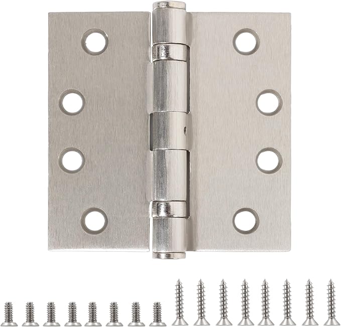 TDCHINGES Heavy Duty Door Hinges Brushed Nickel 4.5 Inch x 4 1/2" Square | 12 by TDCHINGES