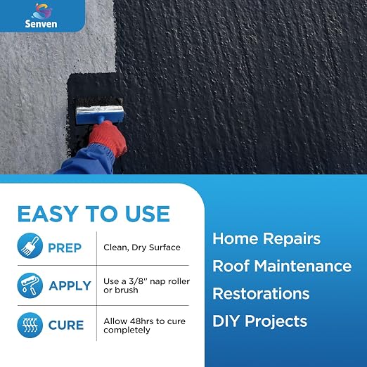 Waterproof Sealant Black Waterproof Coating 35oz Leak Repair Coating - Image 7