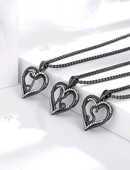 INFUSEU Unique Initial Necklaces for Women Girls Small Heart Letter Jewelry, Meaningful Personalized Gifts