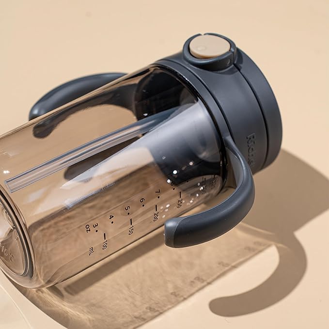 Richell On-the-Go Sippy Cup with Silicone Straw and Removable Handles, 10 oz, Easy Grip for Infant-Toddlers Truffle