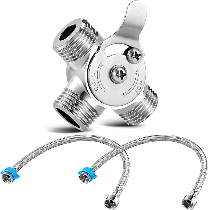 1 Pack 3/8 Inch Brass Manual Thermostatic Shower Water Mixing Valve | Hot and by Unknown