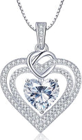 InfinityLove Heart Pendant Necklaces for Women, 2-5 Carat Moissanite Heart Necklace, Anniversary Birthday Christmas Valentine Engagements Mothers Day Jewelry for Wife Her Girlfriend Mom Daughter