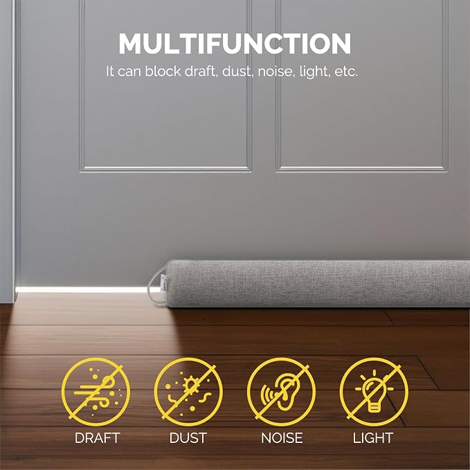 fowong Draft Stopper for Bottom of Door 36", Weighted Under Door Seal, Dust & - Image 3