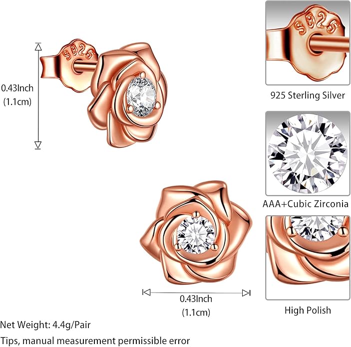 925 Sterling Silver Rose Flower Ring - Adjustable, Elegant Promise Ring for Women & Girls - Perfect for Birthday & Wedding Gifts