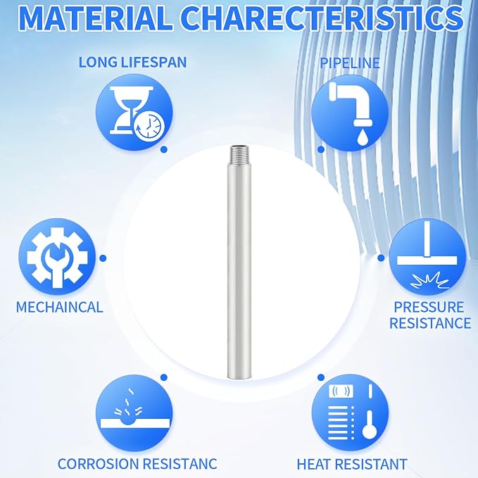 ChillWaves 304 Stainless Steel Pipe Fitting, Nipple Cast Pipe 1-1/2" NPT Male x - Image 5