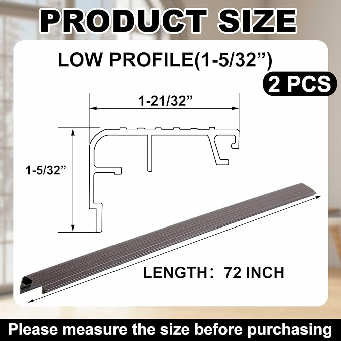 Pangda 2 Pcs 72 L Fixed Vinyl Sill Cap 1-5/32 Inches High Exterior Door - Image 2
