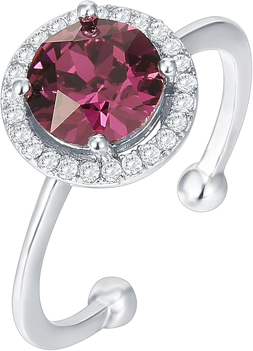 PAVOI 14K Gold Plated Crystal Birthstone Rings | Rings For Women
