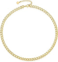 Natural Freshwater Baroque Pearl Necklace 14K Gold Plated Dainty Choker Necklace for Women Girls Snake Chain/Cuban Link/Paperclip/Ball Beaded Chain/Tennis Chain Fashion Jewelry for Gift