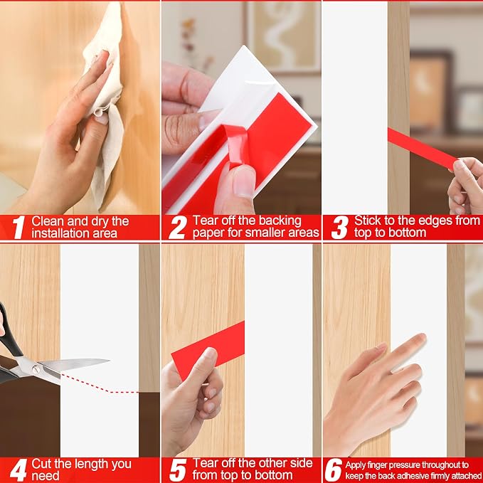 Door Draft Stopper for Side of Door Frame 1.97 in x 40 Ft T-Shaped Silicone - Image 5