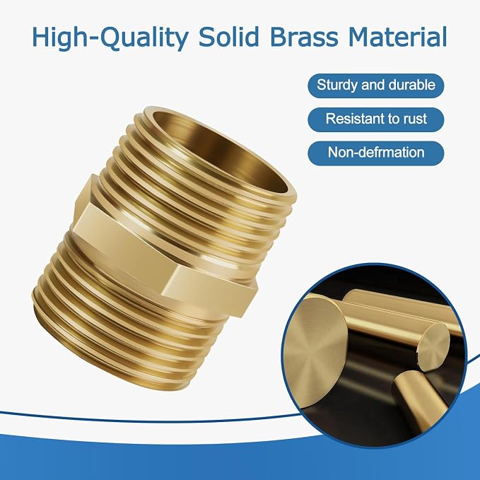 3/4 Inch Npt Brass Nipple Male To Male Pipe Fitting Adapter | Straight Connector - Image 3
