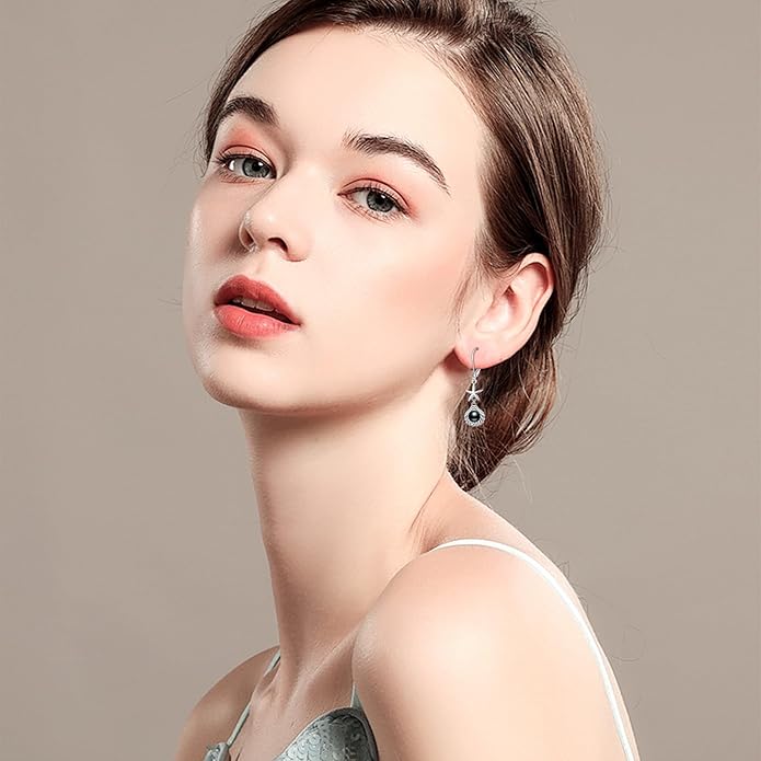 VONALA Silver/Gold Seashell Pearl Dangle Earrings 925 Sterling Silver Beach Drop Dangle Earrings Starfish Leverback Earrings Ocean Jewelry Gifts for Women