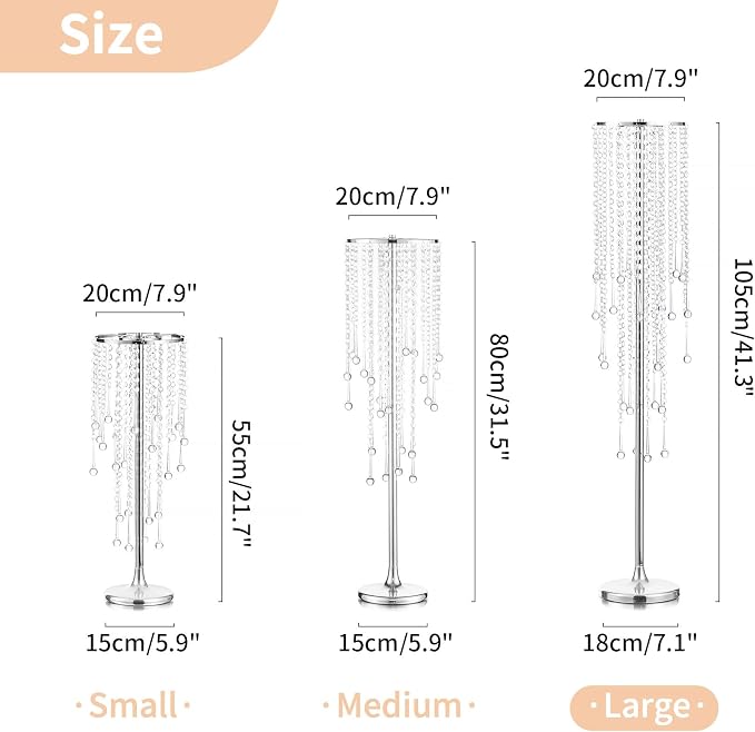 NUPTIO Silver Crystal Flower Vases - Image 3