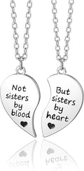 Jovivi Silver Tone Alloy BFF Necklace for 2-5 Best Friends Matching Heart Pendant Friendship Necklaces Women Jewelry Gift