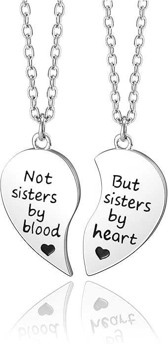 Jovivi Silver Tone Alloy BFF Necklace for 2-5 Best Friends Matching Heart Pendant Friendship Necklaces Women Jewelry Gift