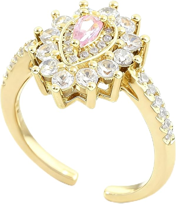 Gold-Plated Butterfly Rings - Vintage Snake Statement Rings with Cubic Zirconia for Women Adjustable Open Rings
