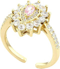 Gold-Plated Butterfly Rings - Vintage Snake Statement Rings with Cubic Zirconia for Women Adjustable Open Rings