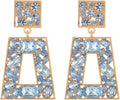 Rhinestone Rectangle Statement Earrings Colorful Crystal Geometric Drop Dangle Earrings for Women Prom Party