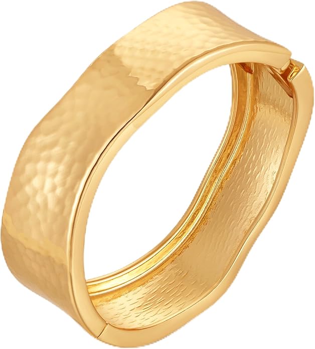 Chunky Gold Bangles Bracelet for Women Trendy Statement Bracelet Dainty Charm Gold Valentine's Day Gift Jewelry for Her