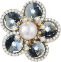 Rhinestone Flower Brooch Austrian Crystal Flower Pin 18k Gold Plated Floral Brooch Lapel Pin Jewelry Mother's Day Birthday Gifts for Mom Wife