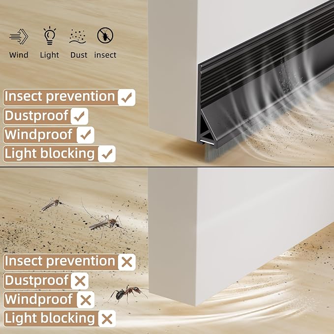 KNEELISA 39”X 1 Pack Door Sweep Brush Bottom Exterior & Interior, Silicone | - Image 4