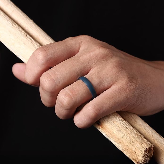 Egnaro Silicone Rings for Her, Rubber Wedding bands for Him, Breathable Engagement thin Unisex Design, Variety Multipack 1-7
