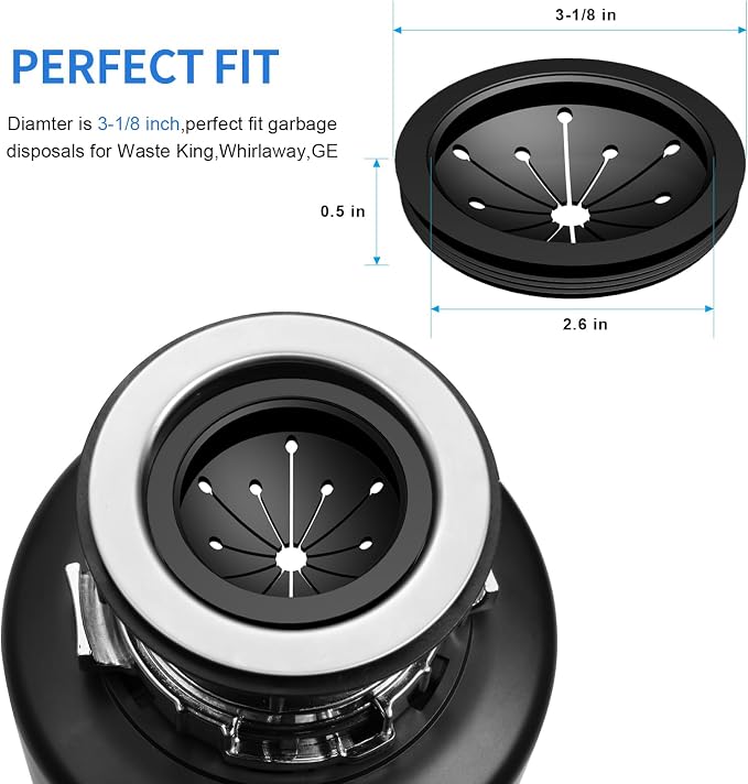 RQYEKDO 3 1/8" Rubber Disposal Splash Guard Fits Waste King - Image 5