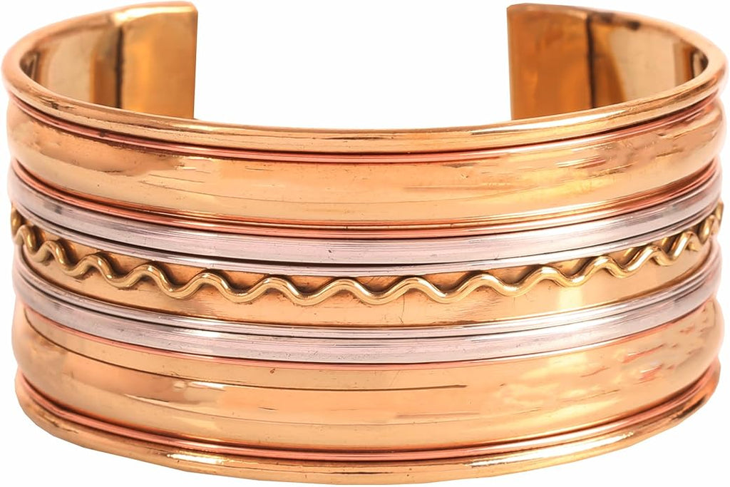 Touchstone Indian Bollywood Handcrafted Slip In Easy To Wear Stylish Wrist Enhancer Designer Broad Jewelry Cuff Bracelet For Women and Men.