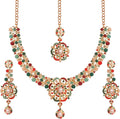 Touchstone Indian jewelry sets for women gold wedding tikka necklace set guest costume fancy bridal jewellery rhinestone crystal elegant formal prom evening wear dainty accessories