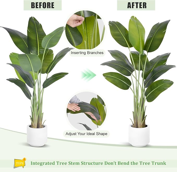 Artificial Bird of Paradise Plant 5Ft Tall Fake Tropical Palm Tree Large Fake - Image 7