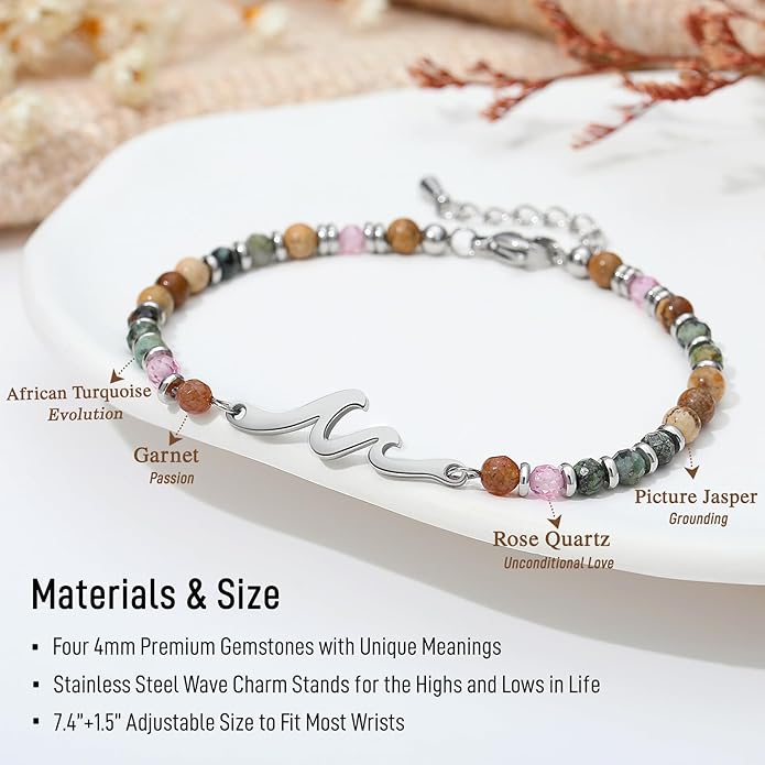 TONY & SANDY Friend Gifts for Women, Unique Valentine's Day Gifts for Her, Sister Gifts from Sister, Wave Bracelet, Christmas Birthday Gifts for Women, Bestie Friendship Bracelets