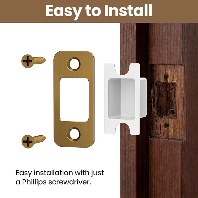 2 Pack Deadbolt Strike Plate Door Backplate, Door Strike Plate - Image 4